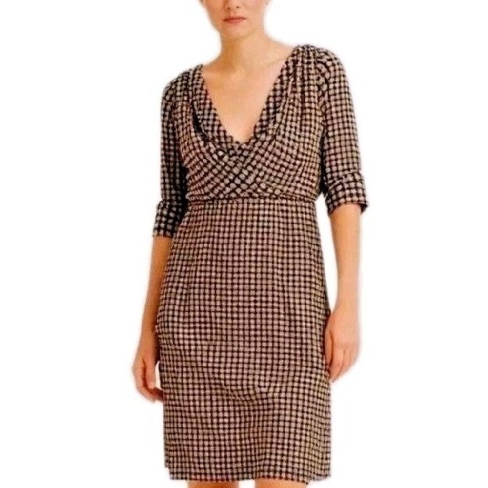 Suzie Chin Black White Shift Dress Womens 10 Boutique Work Career Office Midi